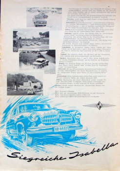 Borgward Isabella TS Modelprogram 1956 Carbrochure (10410)